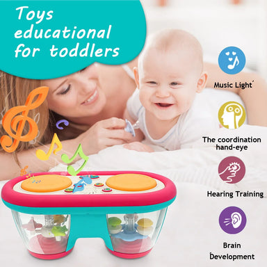 Baby drum toy with lights and sound – stimulates hearing and motor skills | musical toy