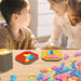 Wooden geometric puzzle blocks – shapes, colours, fine motor skills | Educational toy for kids