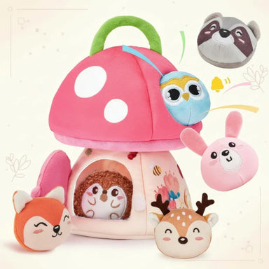 Sensory cuddle house – soft, calming, with animal figures | Baby toy