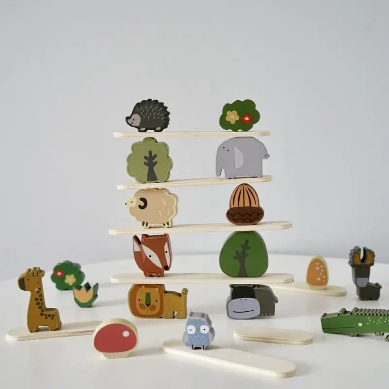 Wooden animal blocks – stacking, balance and creative play | kids toy