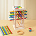 Wooden stick game with colour dice – tower or ring, 2+ players | dexterity game