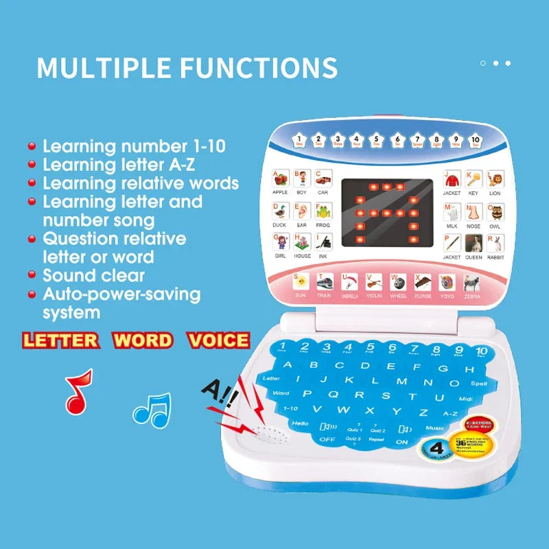 Kids' learning laptop with educational games – letters, numbers and words | reading toy