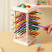 Wooden stick game with colour dice – tower or ring, 2+ players | dexterity game