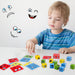 Montessori face game teaches emotions – wooden blocks, card prompts | ages 3+