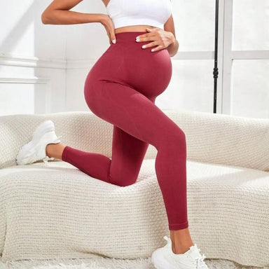 Maternity leggings with stretchy waistband – four-way stretch, flat seams | pregnancy wear