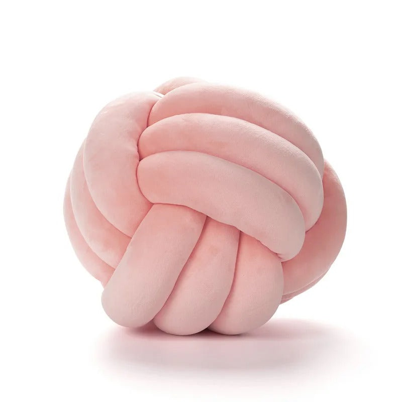 Weighted knot pillow with hand openings – soft plush, two sizes, hand wash | cuddle cushion