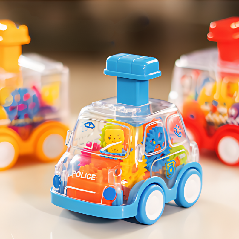 Educational toy car – light-up gears, push-and-go | ages 1-3