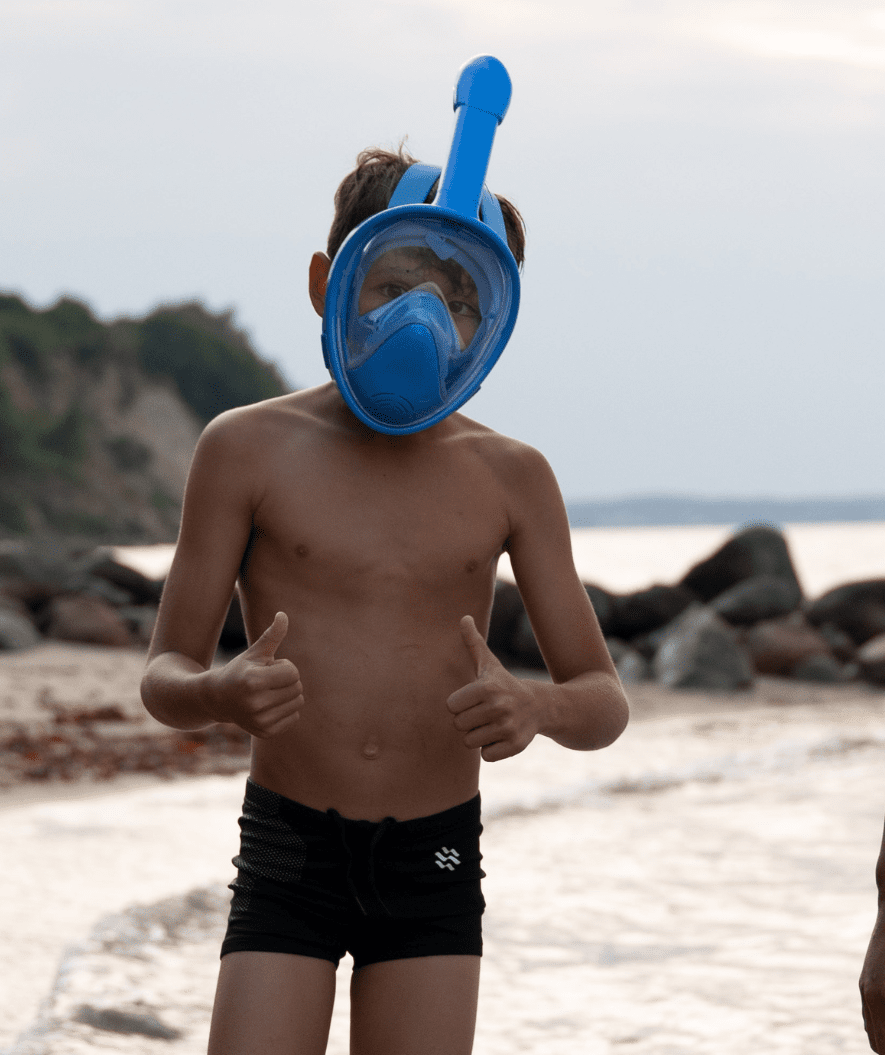 Kids' snorkel mask with 180° view and dry top – comfortable, leak-proof | Full-face design
