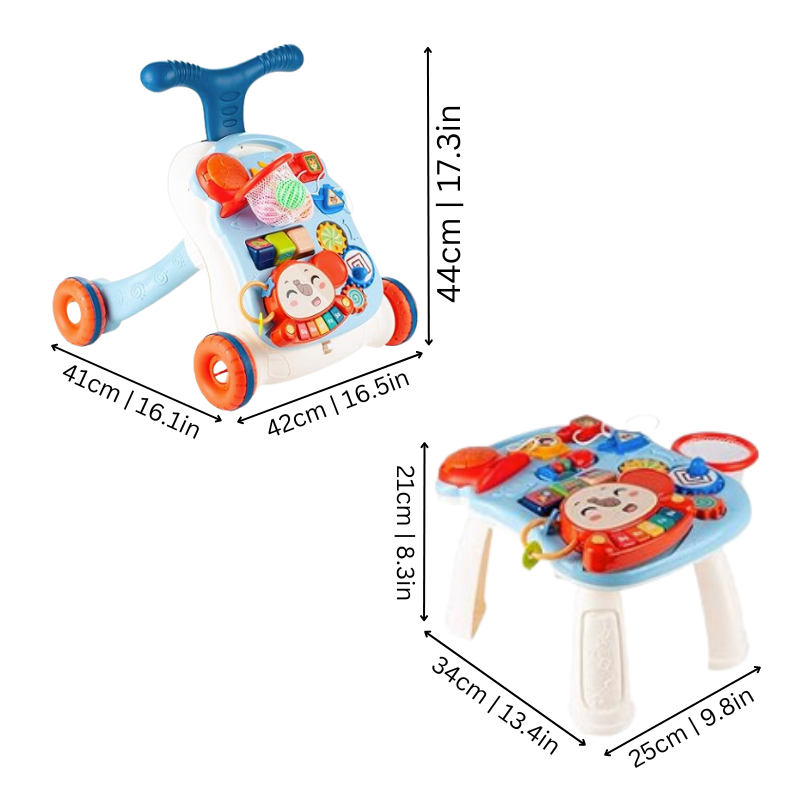3-in-1 baby walker & play centre – music, basketball hoop & adjustable speed | from 7 months