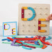 Wooden pegboard boosts creativity and fine motor skills – pattern cards, 42 pegs | educational toy