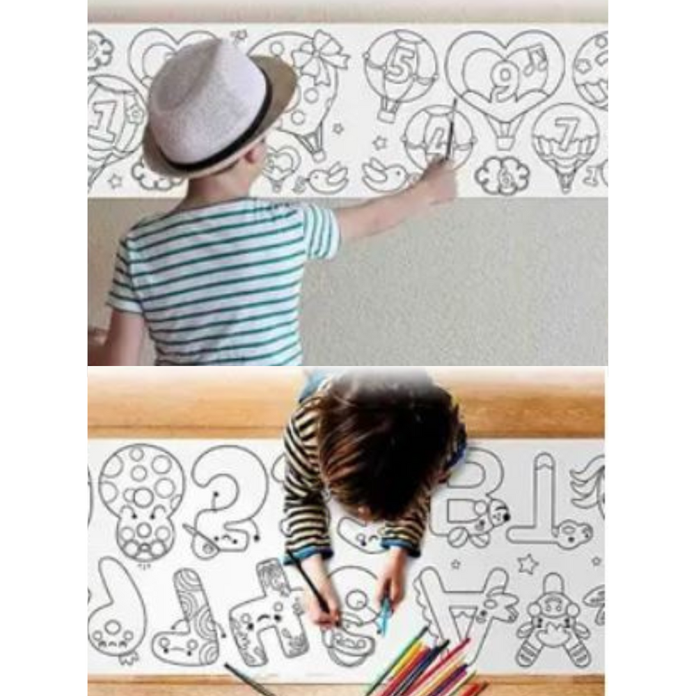 Mess-free drawing roll for children – reusable, wall & table | creative play