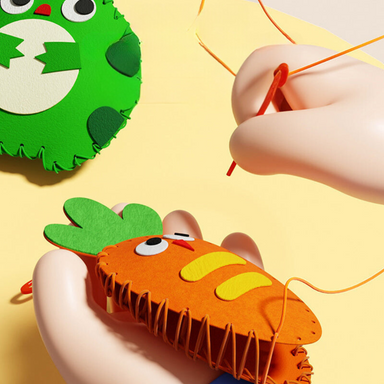 Kids' sewing kit with animal designs – thread, needles & instructions | ages 5+