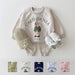 2-piece top & trousers set in soft cotton – breathable, stretchy, cute city design | baby outfit