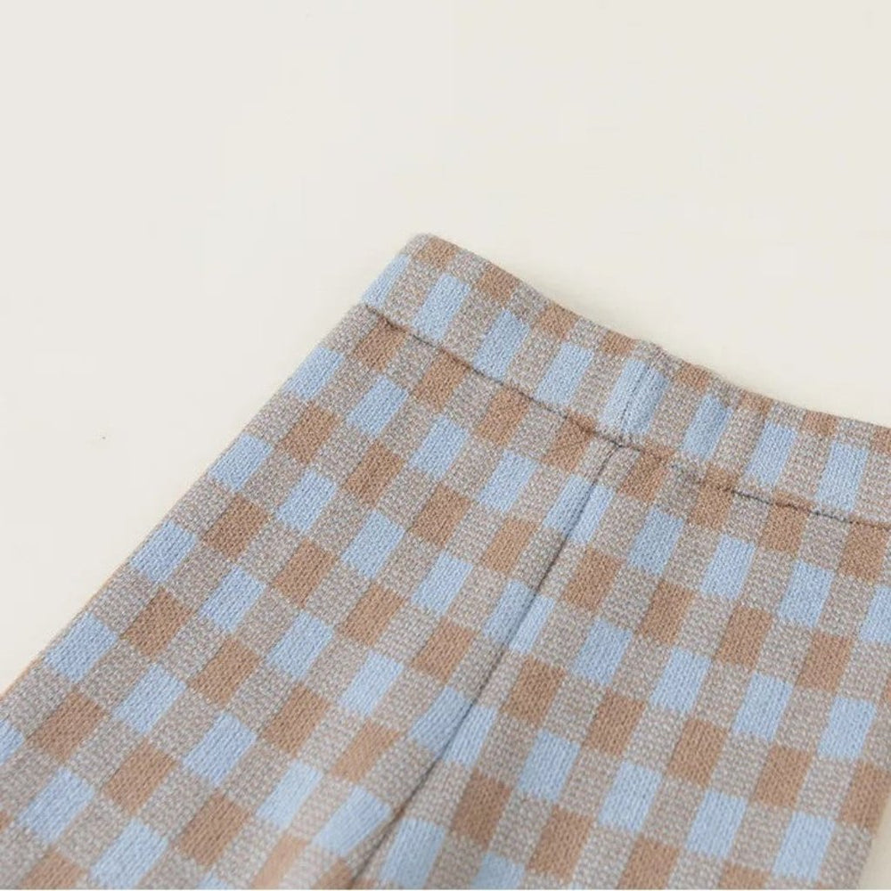 3-piece checked outfit – top, trousers & cardigan | girls' sets