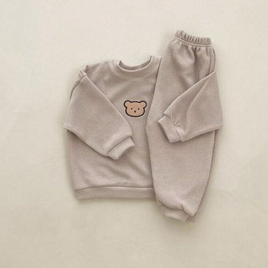 Organic cotton baby & toddler outfit – soft, elastic waist, teddy detail | 2-piece set
