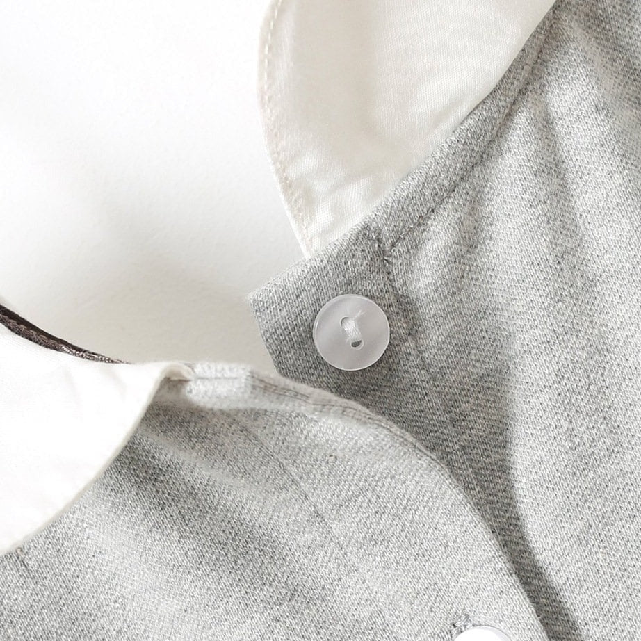 Organic cotton girls' dress with white collar – soft, comfortable, timeless | girls