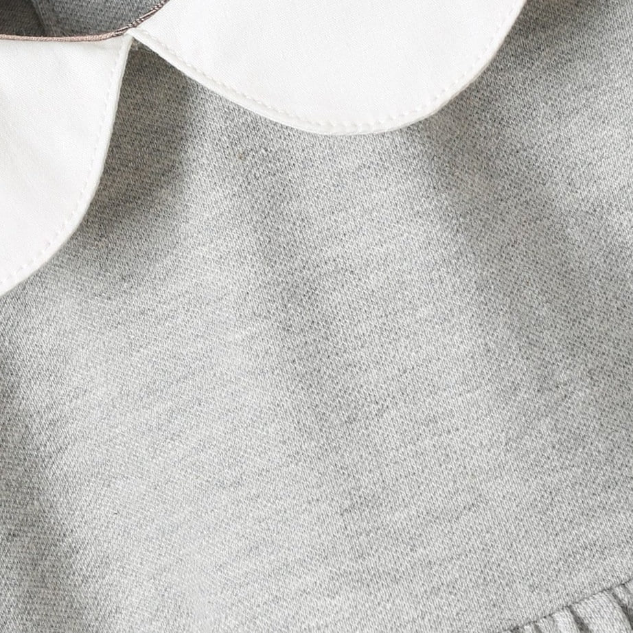 Organic cotton girls' dress with white collar – soft, comfortable, timeless | girls