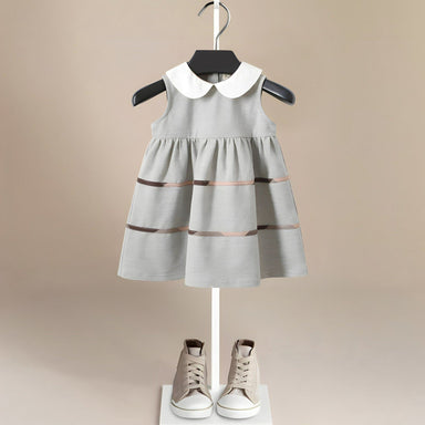 Organic cotton girls' dress with white collar – soft, comfortable, timeless | girls