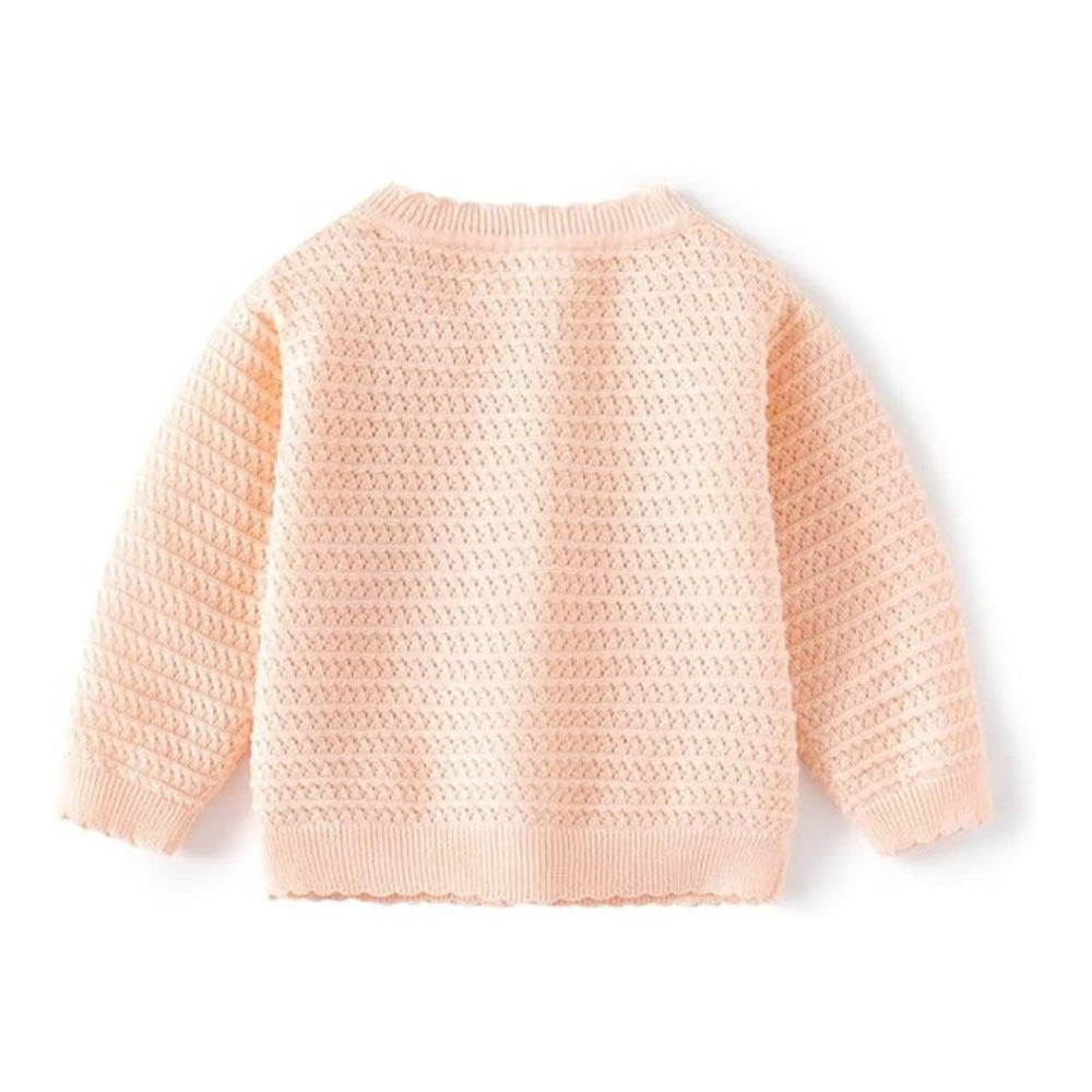 Floral baby girls' cardigan – soft cotton, button-up, long sleeves | knitwear