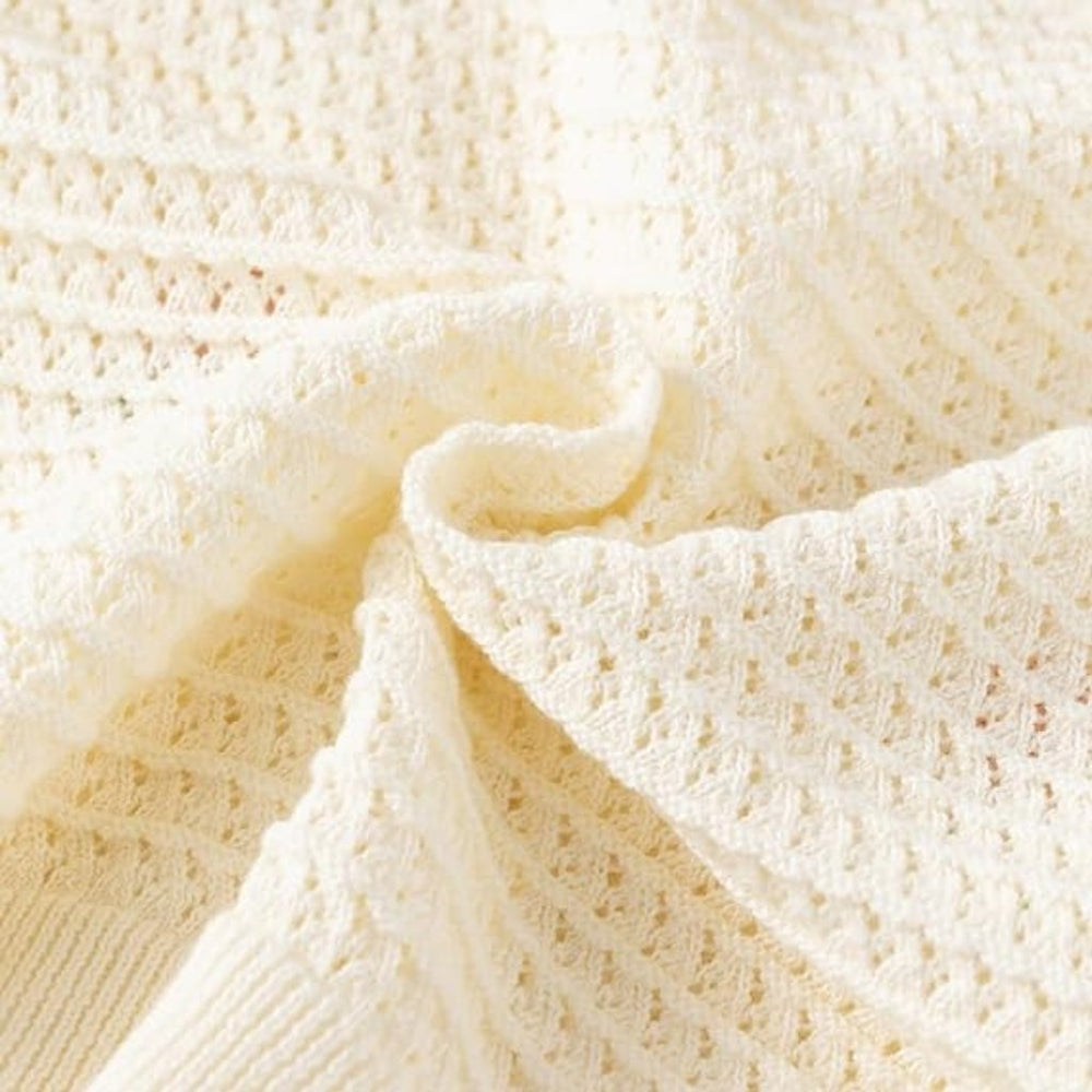 Floral baby girls' cardigan – soft cotton, button-up, long sleeves | knitwear