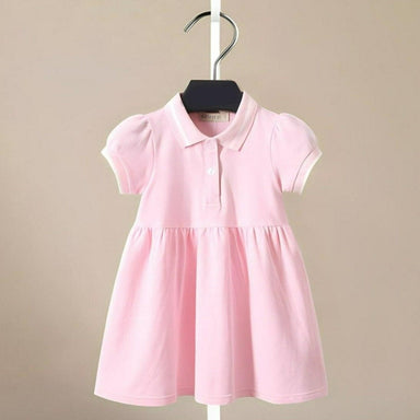 Organic cotton polo dress – breathable, soft, short sleeves | girls