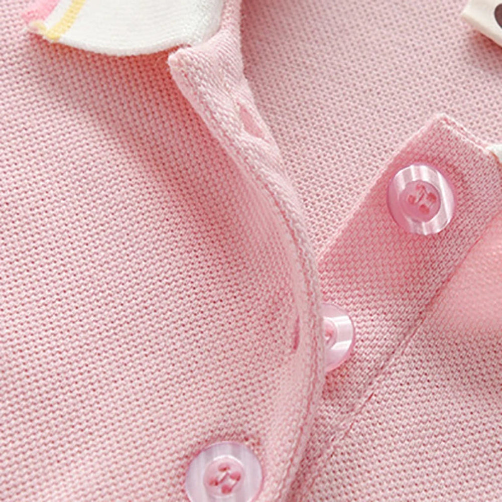 Polo dress with button placket – soft cotton, elegant flare | for girls
