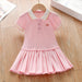 Polo dress with button placket – soft cotton, elegant flare | for girls