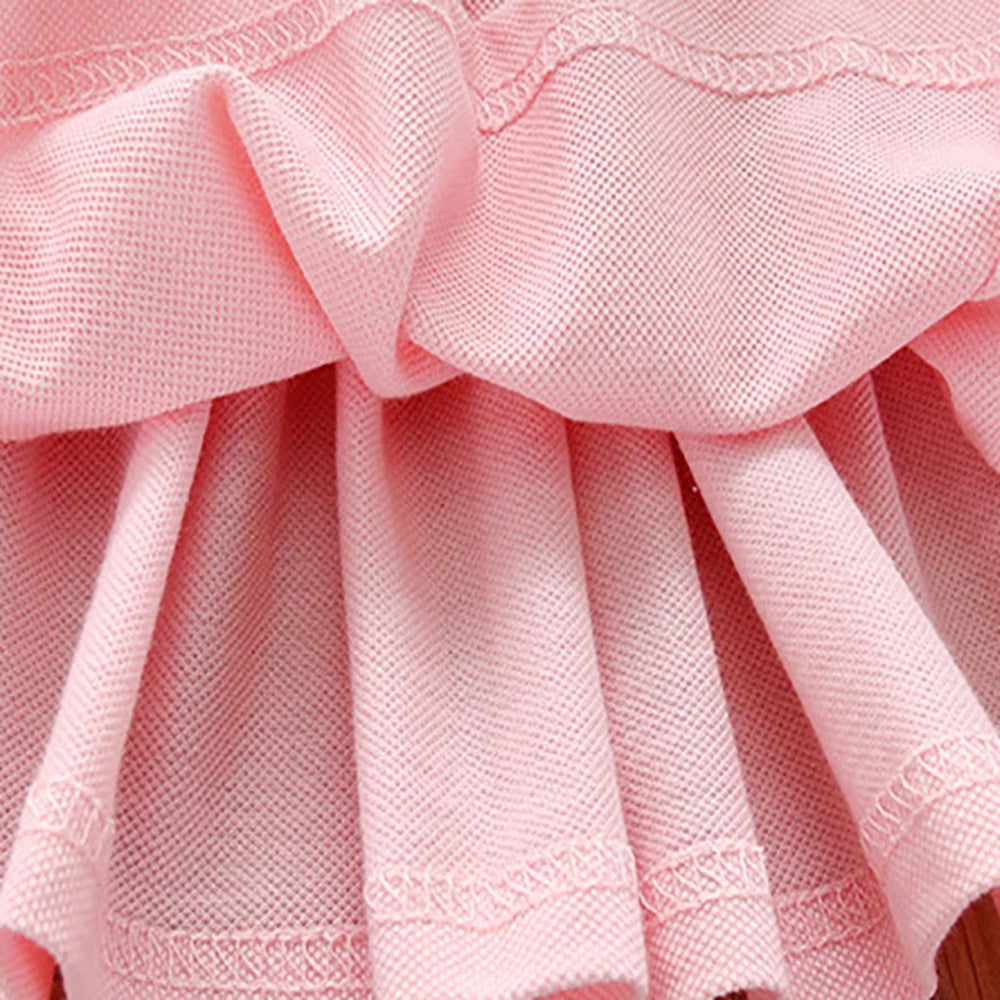 Polo dress with button placket – soft cotton, elegant flare | for girls