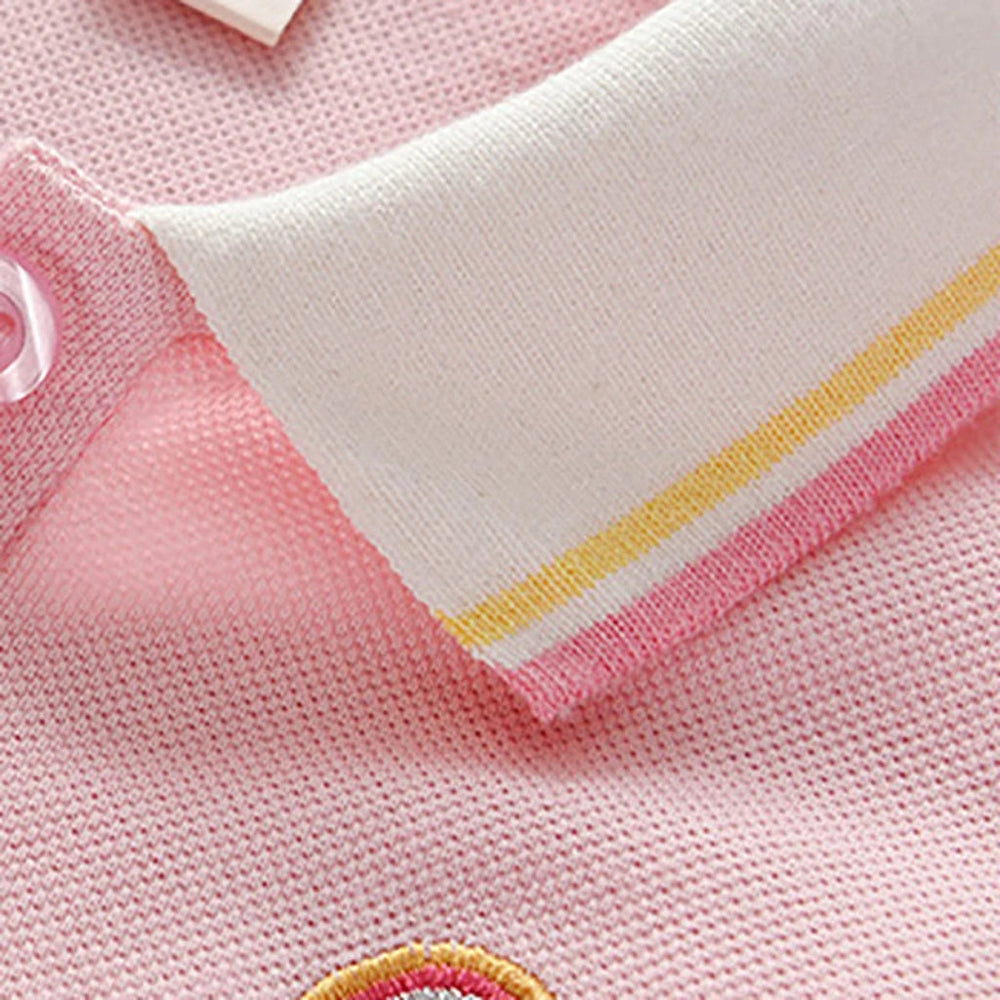 Polo dress with button placket – soft cotton, elegant flare | for girls
