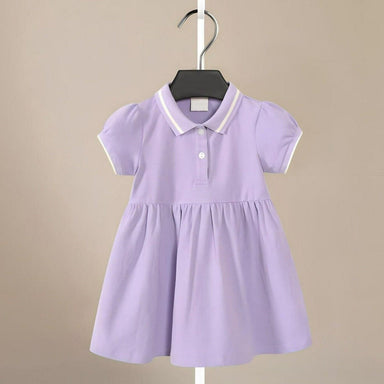 Organic cotton polo dress – breathable, soft, short sleeves | girls