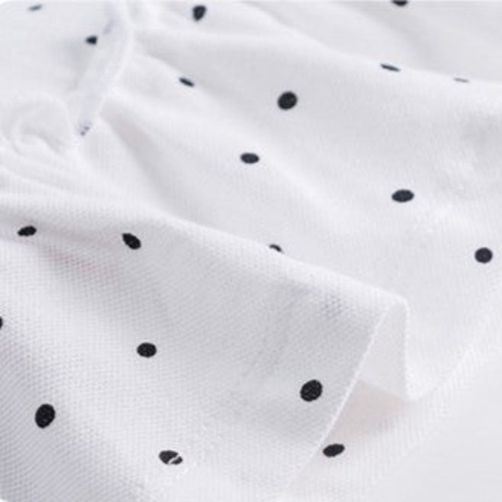 Unicorn polo dress with polka dots – soft cotton, button collar | girls