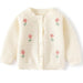 Floral baby girls' cardigan – soft cotton, button-up, long sleeves | knitwear