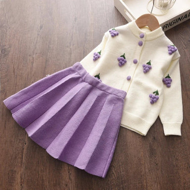 Girls 2-piece set with long-sleeve top and skirt – Floral design, elastic waist | Baby outfits