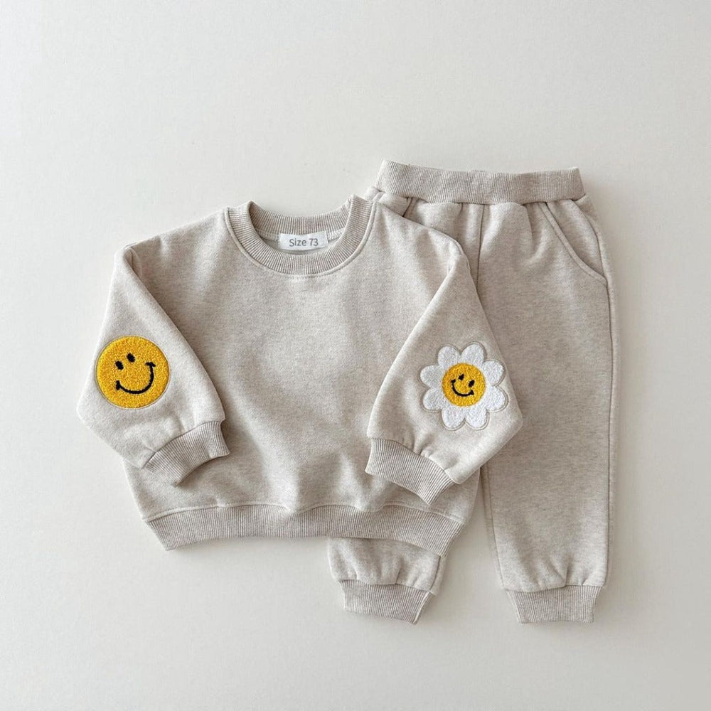 Cotton 2-piece set with daisy print – soft, breathable, elastic waistband | Baby & toddler outfit