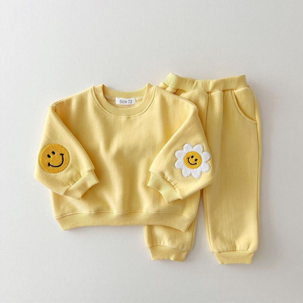 Cotton 2-piece set with daisy print – soft, breathable, elastic waistband | Baby & toddler outfit