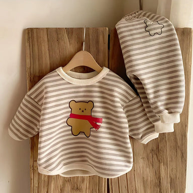 Baby & toddler 2-piece bear set in organic cotton – soft, breathable, elastic waistband | unisex