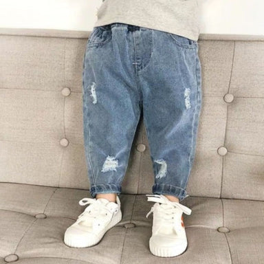 Denim jogger trousers with elasticated waistband – comfortable, durable | boys