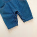 Denim jumpsuit and striped top set – bear applique, adjustable straps | Baby outfit