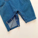 Denim jumpsuit and striped top set – bear applique, adjustable straps | Baby outfit