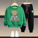 Boys' bear print jumper and trousers set – soft, comfortable fit | joggers