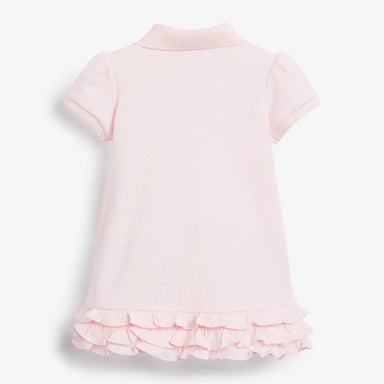 Girls polo dress with rainbow print – soft cotton, ruffle hem | toddler & kids