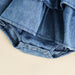 Denim cotton bodysuit dress – ruffle design, poppers, breathable | Baby girls