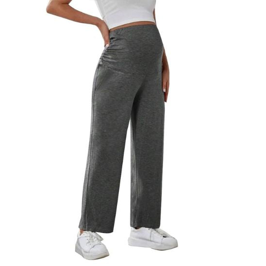 Maternity trousers with adjustable over-bump waistband – stretchy, breathable fit | for pregnancy