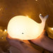 Whale night light with colour-changing LED – rechargeable, touch control | for kids' rooms