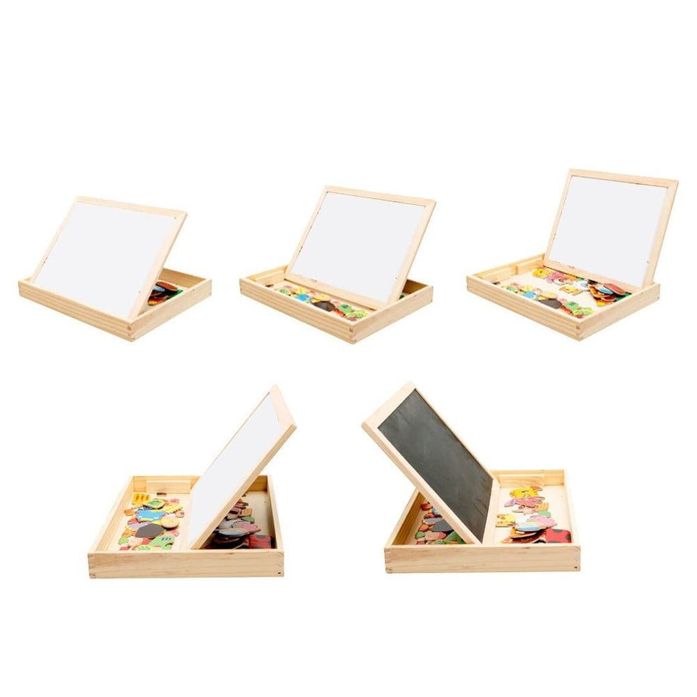 Magnetic wooden drawing board – reusable, educational play | Ages 3+