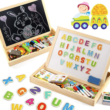 Magnetic wooden drawing board for creative play – reusable, mess-free, educational | Kids 3+