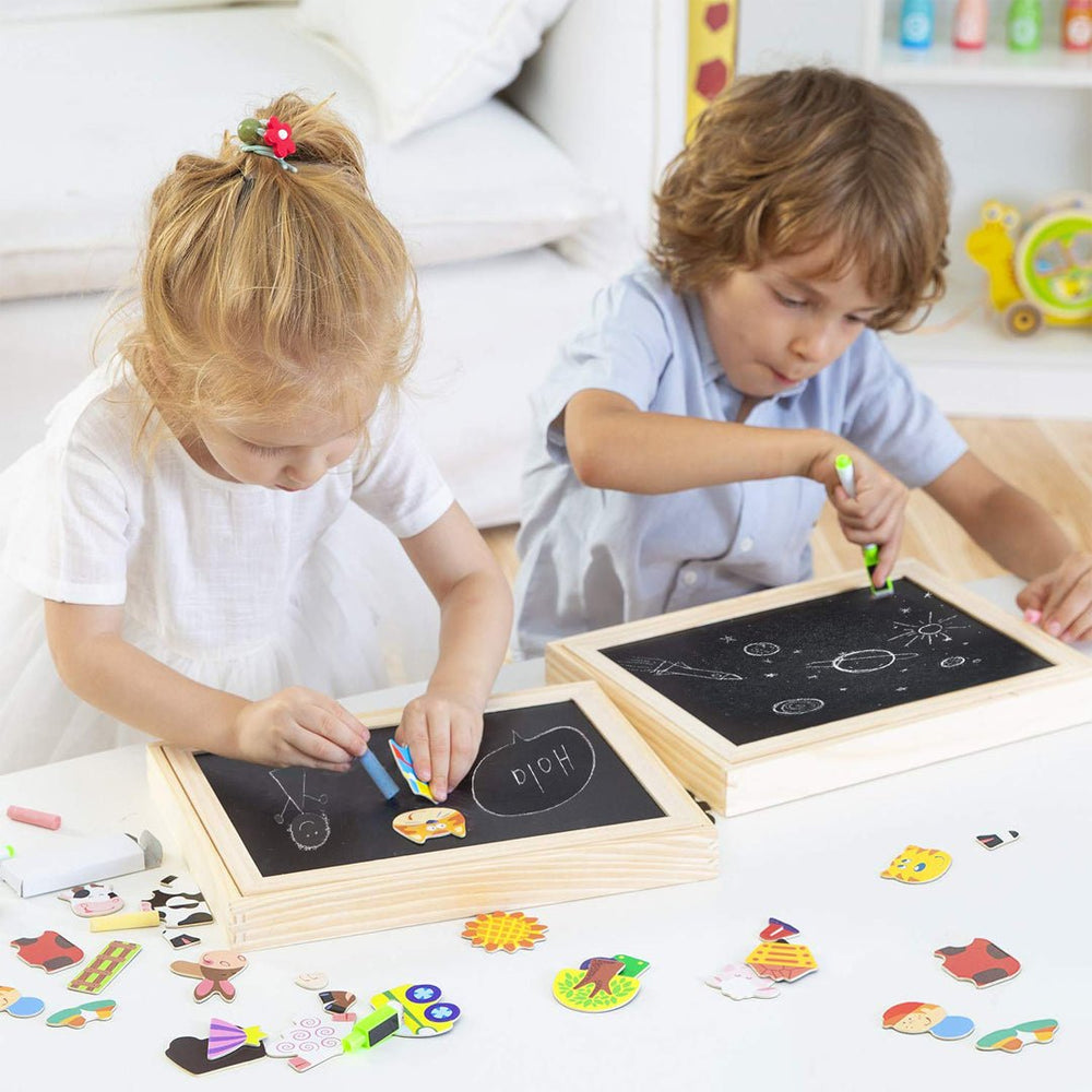 Magnetic wooden drawing board – reusable, educational play | Ages 3+