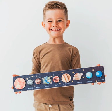 Wooden space puzzle – Montessori-inspired, teaches the solar system | Toddler toy