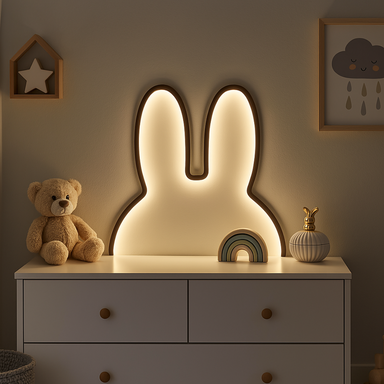 Rabbit night light with USB charging – colour changing, soft glow | for kids