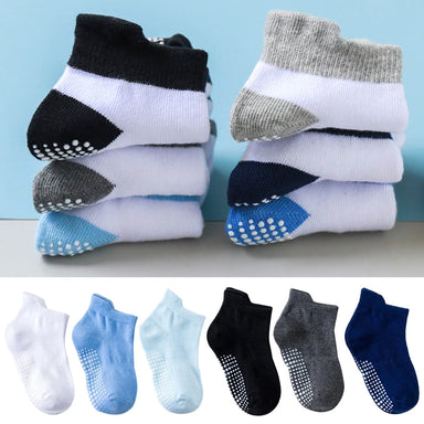 Anti-slip baby socks with extra grip – 6 pairs, soft cotton blend | toddlers